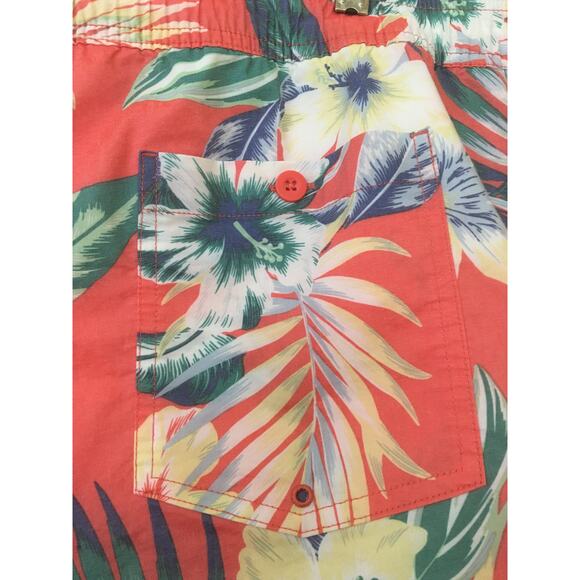 Goodfellow & Co XXL Hawaiian Swim Trunks Water Shorts Elastic Drawstring Waist - Picture 3 of 5